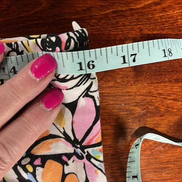 Talbots Womens Pants 12 Black Pink Side Zip Floral Straight Leg Bright Cheerful - Picture 8 of 10